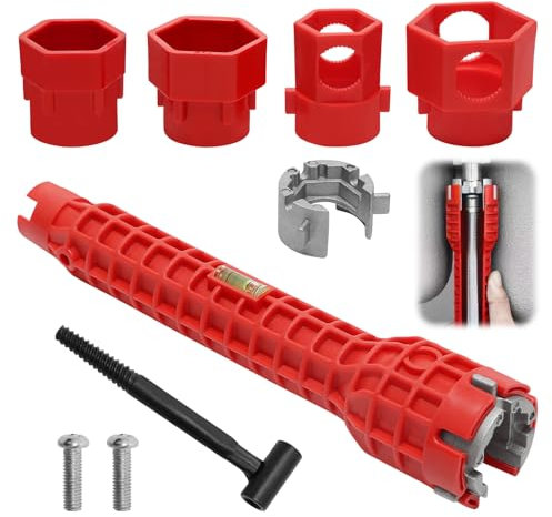 Chiave per Rubinetto, 14 in 1 Chiave per Rubinetto Sottolavello, Chiave a Tubo per Rubinetti, Multifunzionale Chiave per Lavabo per Lavandino, Toilette, Bagno e Cucina