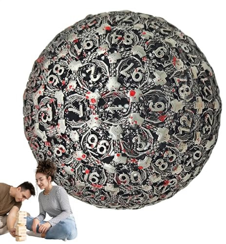 Polyedrische Metallwürfel 100 Seiten 50 Mm Verwendet, Antikes Eisenmetall Würfel Set Metall Würfel Polyhedral Dice W/PU Leder Würfel Ba, Metal Plating 100 Sided Dice, Game Dice D100, Polyhedra