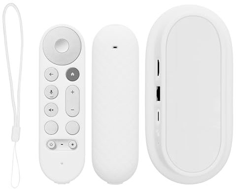 kwmobile Funda Compatible con Google TV Streamer 4K - Set de 2X Case Protector de Silicona para Mando a Distancia Blanco