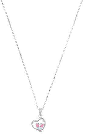 Prinzessin Lillifee Kette mit Anhänger 925 Sterling Silber Mädchen Kinder Halsschmuck, mit Zirkonia synth., 35+3 cm, Rosa, Herz, Kommt in Schmuck Geschenk Box, 2039756
