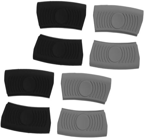 CIYODO 8pcs Silicone Pot Handle Covers Heat Resistant Anti-Scald Grips Non-Slip Kitchen Mittens for Frying Pans and Casseroles Sturdy and Thick Oven Mitts for Safe Cooking