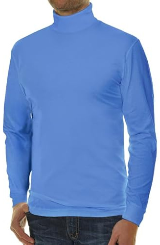 RAGMAN Herren Basic Rollkragenshirt Langarm 40170, Saphir, M