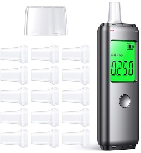 ZBK Alkoholtester, tragbarer Atemalkoholdetektor, hochpräzise BAC-Erkennung, Digitalanzeige, geeignet für Fahrer, Versammlungen und Arbeitsplatzsicherheit