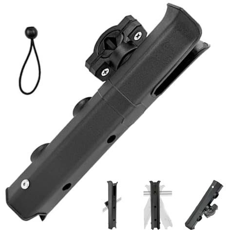 Porta della canna da pesca per bici da sedia a 360 ° Porta di palo da pesca regolabile con base di montaggio, cordone bungee e si adatta agli accessori da 19 mm a 32 mm OD