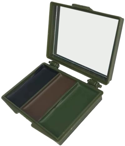 Pintura Para Camuflaje Facial De Colores, Pintura Facial De Caza Multicolor De Larga Duración Con Espejo, Maquillaje De Colores De Camuflaje