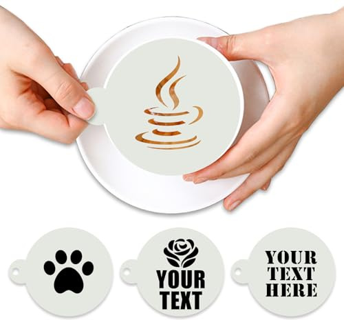Personalisiert Kaffee Schablonen, Maßgefertigte Logo Text Kaffee Schablone Cappuccino Schablone Tortenschablone Latte Art 10 PC (10cm/3.93in)