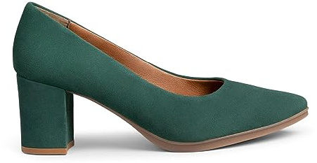 miMaO Zapatos de Mujer cómodos tacón Medio Ante Verde Botella, EU 38