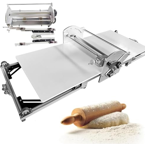 Sfogliatrice Pieghevole Da 22,4, Stendipasta Elettrico, In Acciaio Inox, Con Spessore Regolabile Da 2 a 30 Mm, Per Uso Domestico E Commerciale