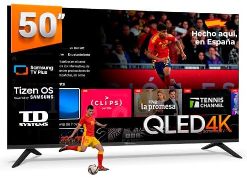 TD Systems - Smart TV 50 Pulgadas QLED 4K con Tizen OS 8.0 Powered by Samsung, Televisión HDR10 con Sintonizador Triple, Televisores del 2026 | PRIME50QC22TIZEN