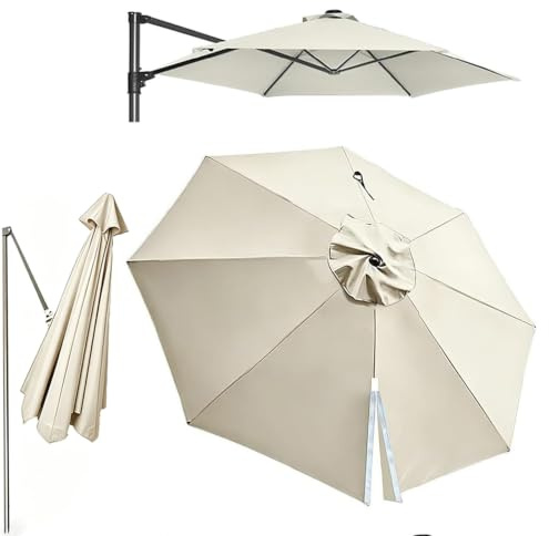 Toile de Rechange pour Parasol Déporté 300/335/350cm 8 Baleines Rond | Toile imperméable et anti-UV pour parasol déporté. 8 baleines. Jardin ou terrasse