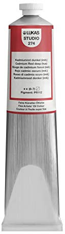 LUKAS STUDIO OIL 200 ml, Ölfarbe in Premium-Qualität, Farbton Kadmiumrot dunkel (imit.)