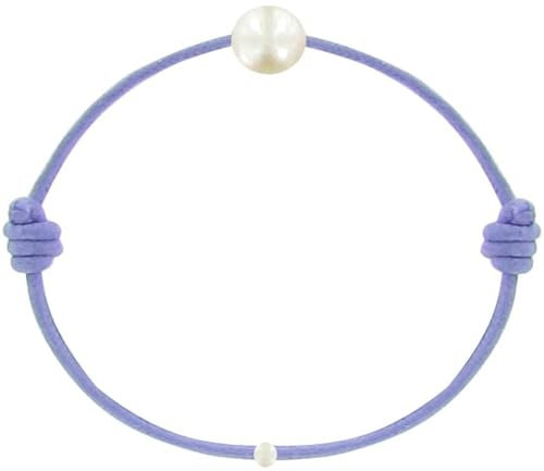 LES POULETTES BIJOUX - Bracelet Enfant La Perle Blanche des Petites Poulettes - Classics - Violet