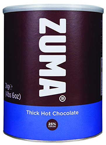 Zuma Thick Hot Chocolate - 25% cocoa (2 kg tin) | Rich, dense cocoa blend offers high-yield commercial serving and dissolves smoothly for busy cafes or home kitchens.