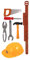 Child's Builders Plastic Fancy Dress Accessories Set - Belt, Hat, Tools