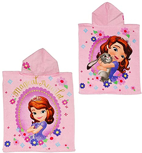 alles-meine.de GmbH Badeponcho - Sofia die erste - 50 cm * 115 cm - 4 bis 8 Jahre Poncho - mit Kapuze - Handtuch Strandtuch Baumwolle - The First/Prinzessinnen - Mädchen für Ki..