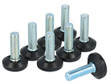 GLEITGUT 8 x Teflongleiter Mit Gewinde M8 Gleitfläche 22 mm Möbelgleiter PTFE Stuhlgleiter Möbelfuß Stellschrauben