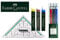 Faber-Castell 130622 TK-Fine Druckbleistift-Set, 3-teilig, mit Etui (und ein Stift 0,35 mm, 0,5 mm und 0,7 mm), Geo Clever Set, 1