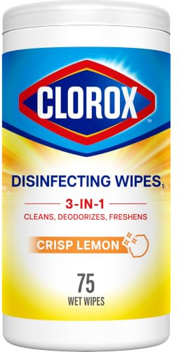 Clorox Disinfecting Wipes Disinfecting Fresh Scent, Lemon Canister 75 Count