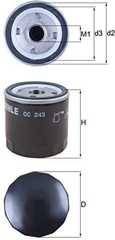 MAHLE OC 243 Ölfilter Anschraubfilter 76MMu.a. passend für CITROEN CX I (MA)