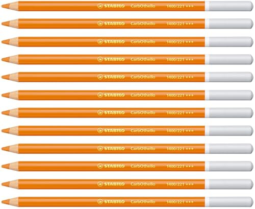 STABILO CarbOthello - Chalk-Pastel Pencil | Pack of 12 - Orange