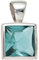 Jobo Damen Anhänger quadratisch 925 Sterling Silber rhodiniert 1 Zirkonia türkis