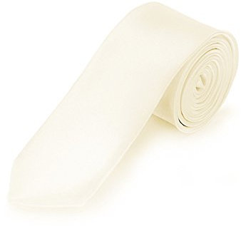 Oblique Unique schmale Krawatte, Farbe wählbar (Creme)