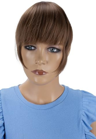 CAISHA Pony Clip In Extensions Stirnfransen Haarteil Haarverlängerung Dunkelblond HF6-2
