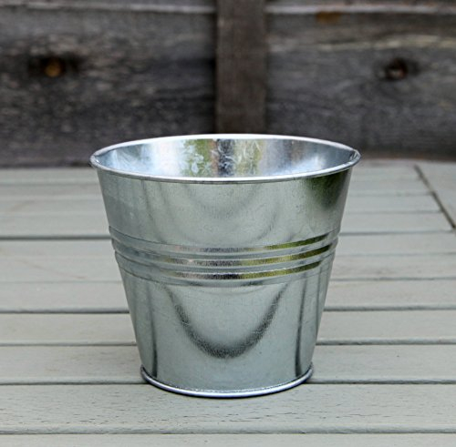 GALVANIZED ZINC TIN METAL BUCKET HERB FLOWER POTS PLANTER IN DIFFERENT SIZES (9cm without handle)
