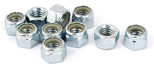 sourcing map 7/16inch-14Zink versilbert Hex Lock Muttern Silber Ton 100 DE de