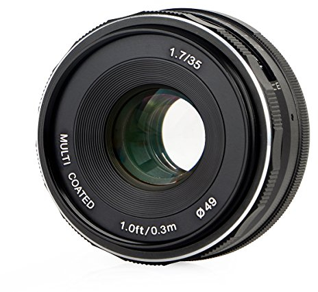 Meike Objektiv 35mm F1.7 für Sony E-Mount mit APS-C Sensor, große Blendenöffnung, multicoated, für Sony A6500 A6300 A6100 A6000 A5100 A5000 A9 A7 NEX 7 NEX 6