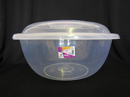trinty house ware collection Follow Me 6,9,16, & 23Lt. Clear Plastic Mixing Bowls with LID Cooking Baking,Salad, Food (6 Litre)