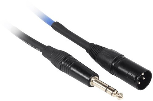 Rockville RCXMB20-BL 20-Ft Blue Male REAN XLR to 1/4 TRS Balanced Cables, 24 AWG OFC Conductors, 90% OFC Spiral Shield, 2-Piece