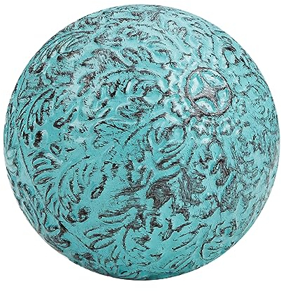Everydecor Metal Decorative Sphere for Home Decor - Decorative Balls for Shelves, Centerpiece Bowls, Bookshelf - Decoration Orbs Accents for Living Room, Bedroom - Vintage Blue Shelf Spheres