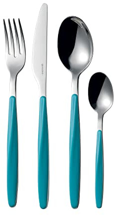 Guzzini Set 24 Posate My Fusion, Blu Opaco, 16.8 x 7.5 x h25.5 cm