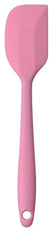 L-FENG-UK Round Angled Head Heat Resistant Soft Flexible Silicone Spatulas for Scraping Baking Cooking Decorating (Pink)