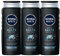 NIVEA Men Deep Rock Salts Body Wash – Peeling Tiefenreinigung mit Himalaya-Salz – 50 ml Flasche (3 Stück)