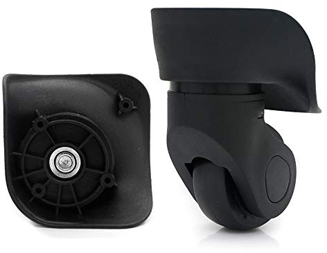 GUGULUZA Ersatzräder für Weichschalen Hartschalen-Koffer Gepäck und Reisekoffer,Paare, Schwarz (GU41S Räder)