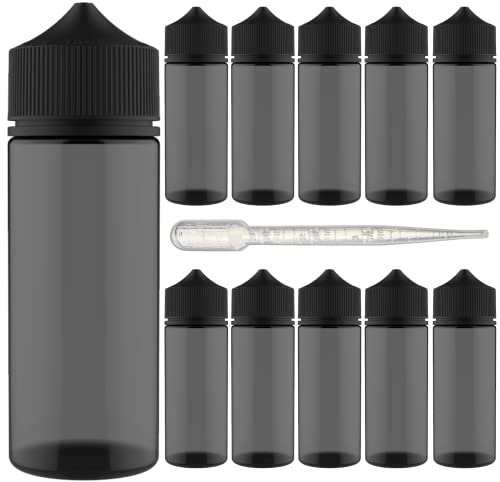 Chubby Gorilla V-3 schwarze PET-Kunststoffflaschen, 120 ml, Einhorn, Quetschflasche, Saftflaschen, authentischer molliger Gorilla, Tropfflasche, Quetschtropfer