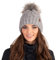 Vivisence Wintermütze Mit Bommel Damen Perfekte Passform Warmes Strickmütze Herbst Frauen Mütze Für Winter Aufgerolltem Design Für Extra Wärme Ideal Für Kalte Wintertage Modell, Hellgrau,Einheitsgröße