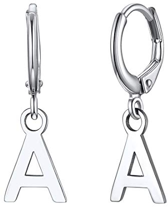 ChicSilver Silber Damen Buchstabe A Ohrringe Creolen Hoop Ohrringe mit Geschenkebox für Damen Frauen Mädchen
