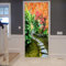 A.Monamour Türtapete Selbstklebend Türfolie Türposter 3D Herbst Garten Teich Steinweg Bäume Naturlandschaft Fotografie Vinyl Folie Türdeko Tapete Wandbild Türaufkleber Türtattoo 83 x 204 cm