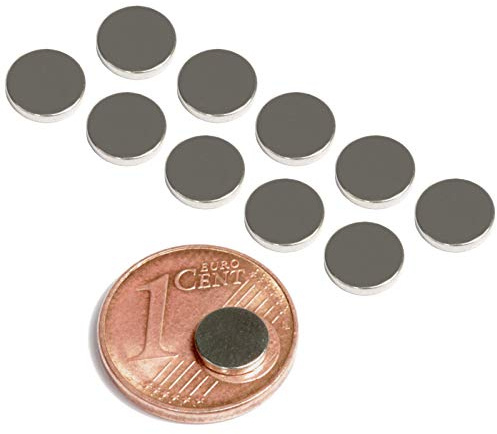 Neodym Magnet N52 6x1mm Für Magnettafel Pinnwand Kühlschrank Starker Scheiben Magnete - Whiteboard Flach Rund 6mm x 1mm - Magnetscheibe (10)
