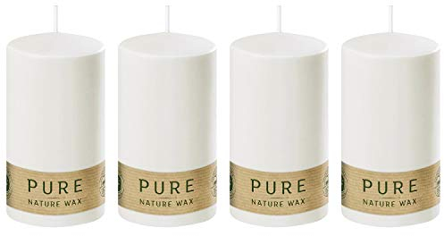 Wenzel Pure Kerze Safe Candle 13x7cm Natural, weiß (4 Stück)