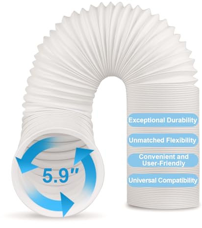 Air Conditioner Hose, Diameter 5.12/5.9 Air Conditioner Hose Extension for Air Conditioner Replacement Tubes, Air Conditioning Hose for Portable Air Conditioning Replacement Pipes(Φ-5.9/L -59)