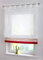 Devola Voile Raffrollo transparent Raffgardinen mit Schlaufen Blumenmuster Stickerei Fenstergardinen Faltvorhang Modern Rollo Küchengardine Tür Vorhänge BxH 80x155cm Rot 1er Pack