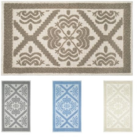 OLIVO.shop Teppichläufer sardo aus recycelter Baumwolle | Läufer Beige für Flur, Modell SARDEGNA, verschiedene Größen (45x75 cm)