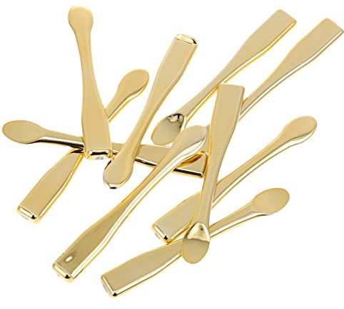 SOLUSTRE10Pcs ask Applicator Cosmetic Scraper Cream Scoop Applicator Cosmetic Spatulas Facial Reusable Scoop Facial Cream Spoon Beauty Spoons for Cream Lotions Moisturizers Metal Cooking Spoon