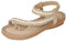 Amissz Sandali Donna Sandalo Estive Eleganti Scarpe Bassi Eleganti Strass Decorato Comodi Piatto Infradito da Mare Stile 1 Albicocca 40 EU
