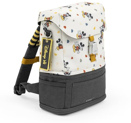 Stokke JetKids by Crew BackPack, Mickey Celebration - Leichter, erweiterbarer Rucksack - Praktisch für Schule & Reise - Verstellbar & wasserabweisend - Ideal für Kinder von 2-7 Jahren
