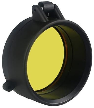 XIBIO 1pc 30-69 Millimetri Trasparente Portata del Fucile Copriobiettivo Flip Up Rapido Primavera Tappo di Protezione Giallo Obiettivo Lente Coperchio for La Caccia RL37-0073 (Color : 57mm)